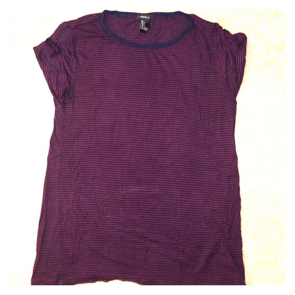 red and blue strip tee shirt